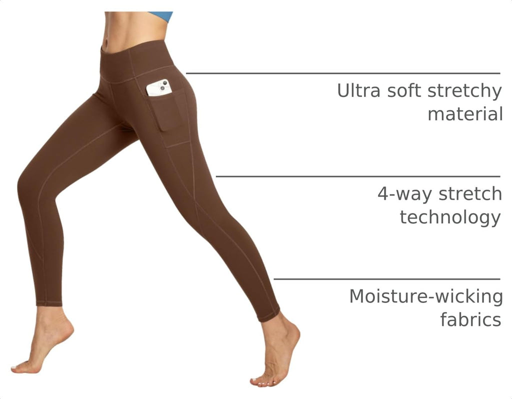 Heathyoga Leggings with Pockets for Women Tummy Control Workout Yoga Pants