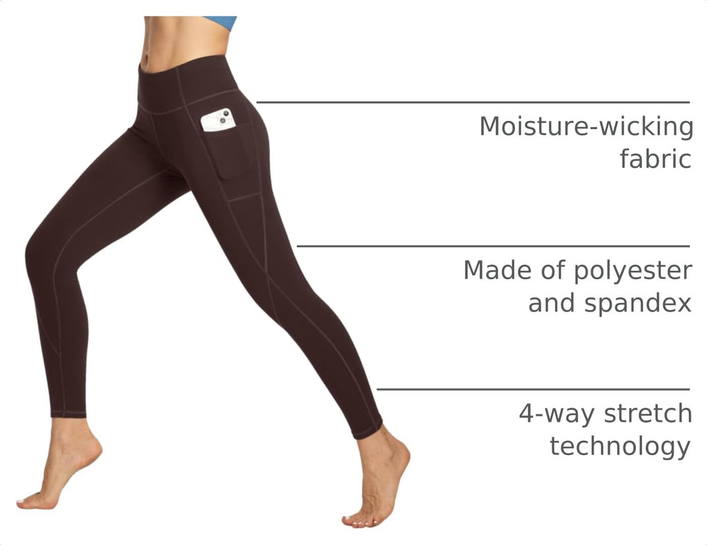 Heathyoga Leggings with Pockets for Women Tummy Control Workout Yoga Pants