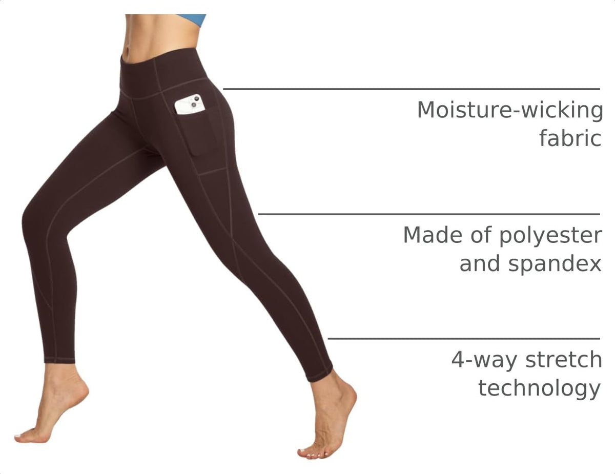Heathyoga Leggings with Pockets for Women Tummy Control Workout Yoga Pants