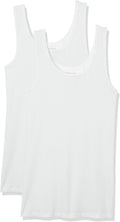 Amazon Essentials Women's Slim-Fit Ribbed Scoop Neck Tank Tops, Pack of 2