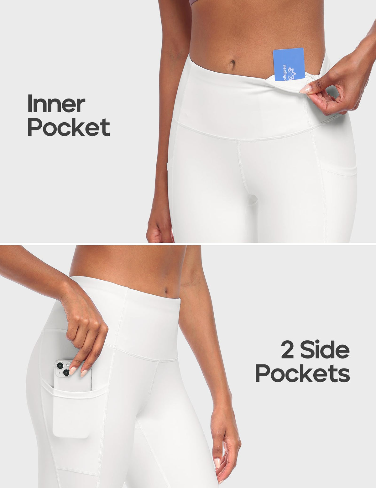 Heathyoga Leggings with Pockets for Women Tummy Control Workout Yoga Pants