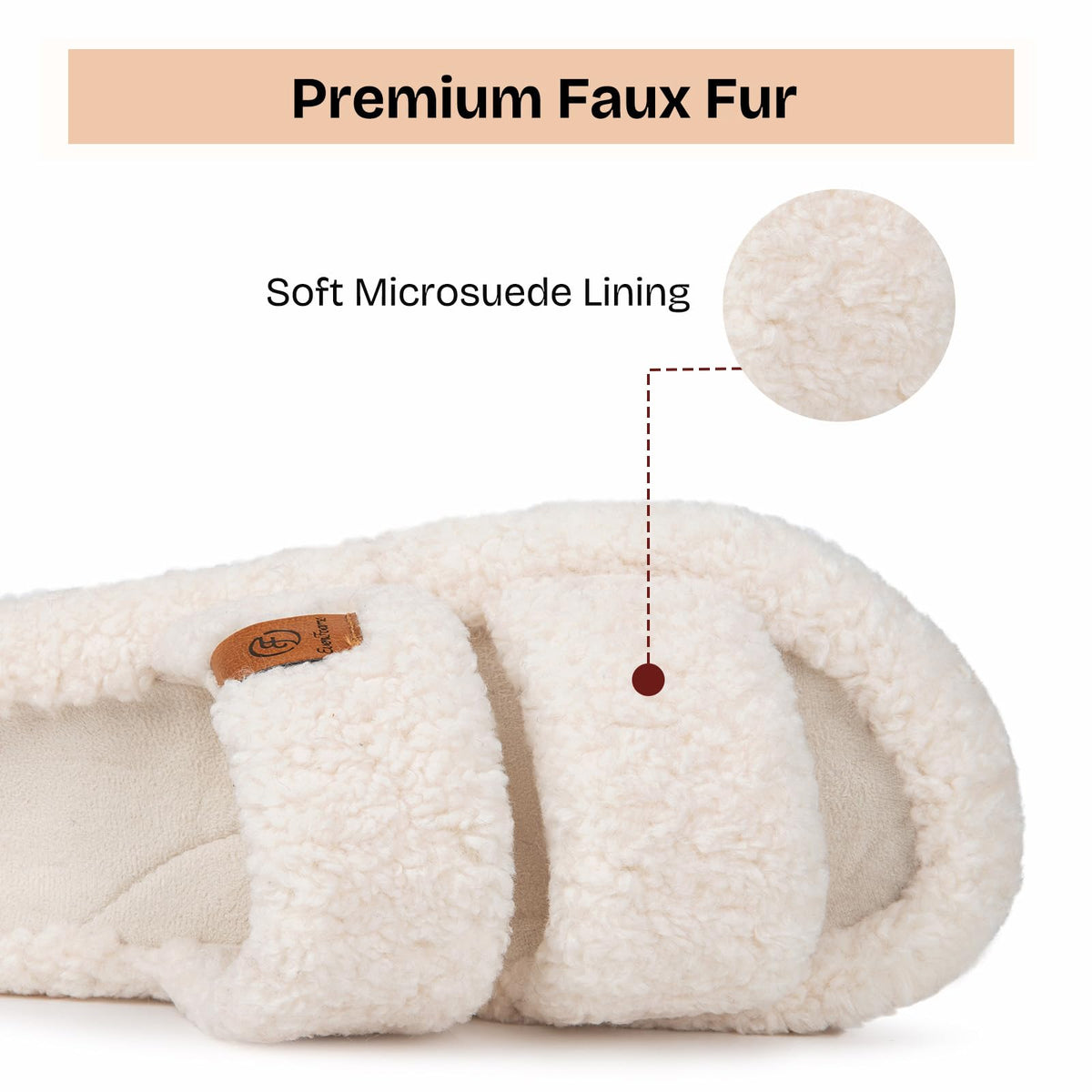 EverFoams Womens Fuzzy Open-toe Slippers Memory Foam Indoor House Shoes