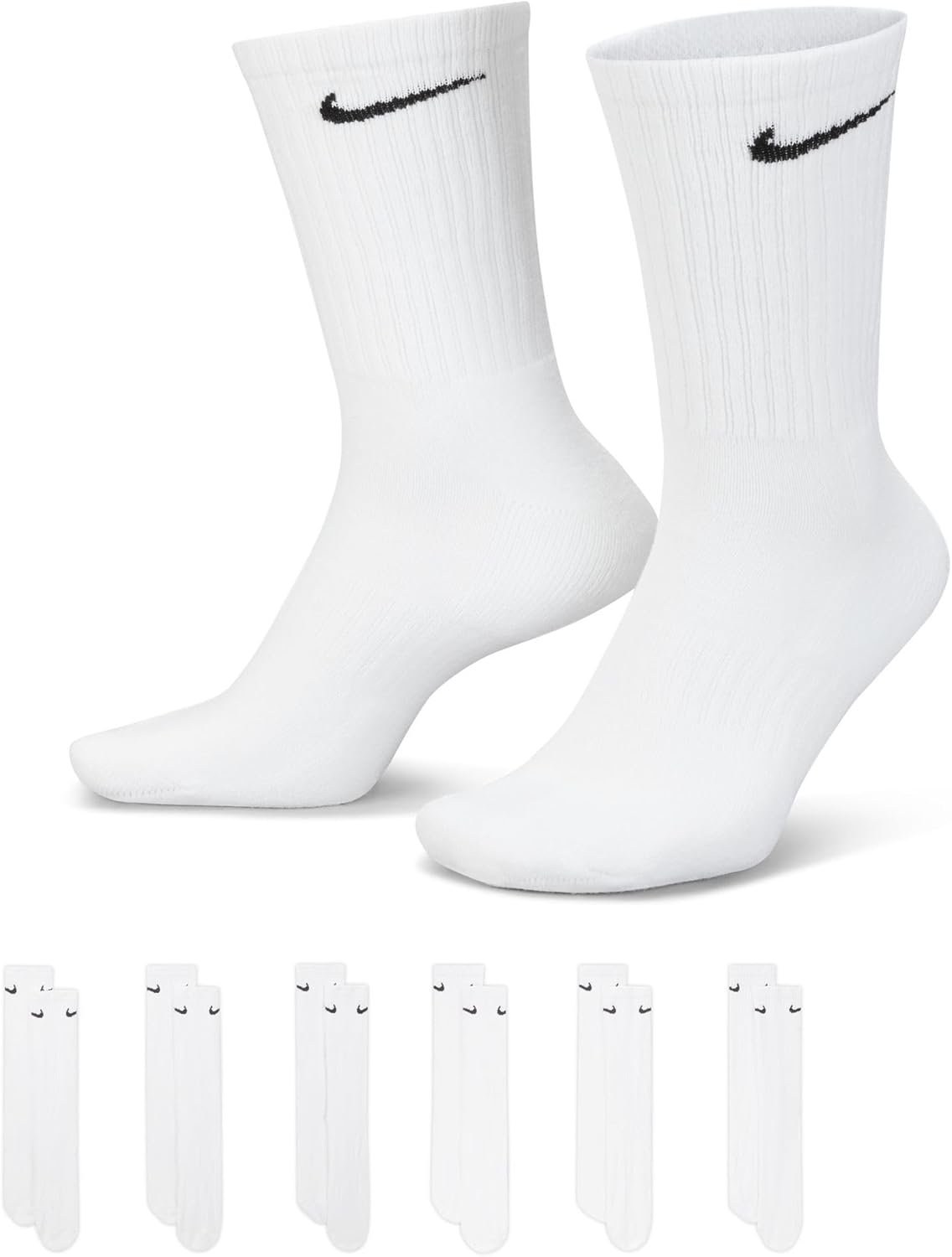Nike Adult Everyday Cushioned Training Crew Socks (6-Packs) | Mens & Womens