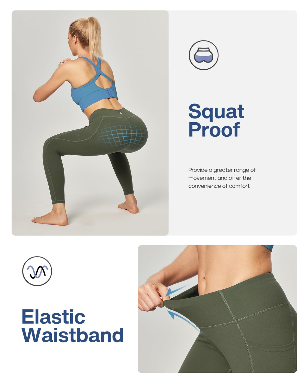 Heathyoga Leggings with Pockets for Women Tummy Control Workout Yoga Pants