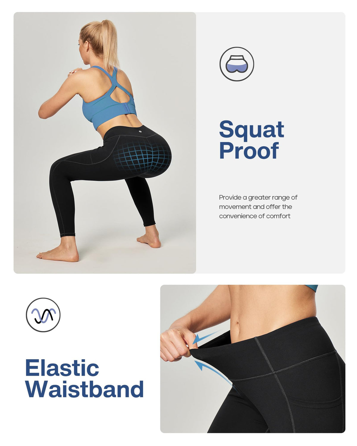 Heathyoga Leggings with Pockets for Women Tummy Control Workout Yoga Pants
