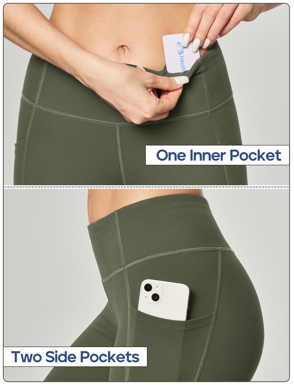 Heathyoga Leggings with Pockets for Women Tummy Control Workout Yoga Pants