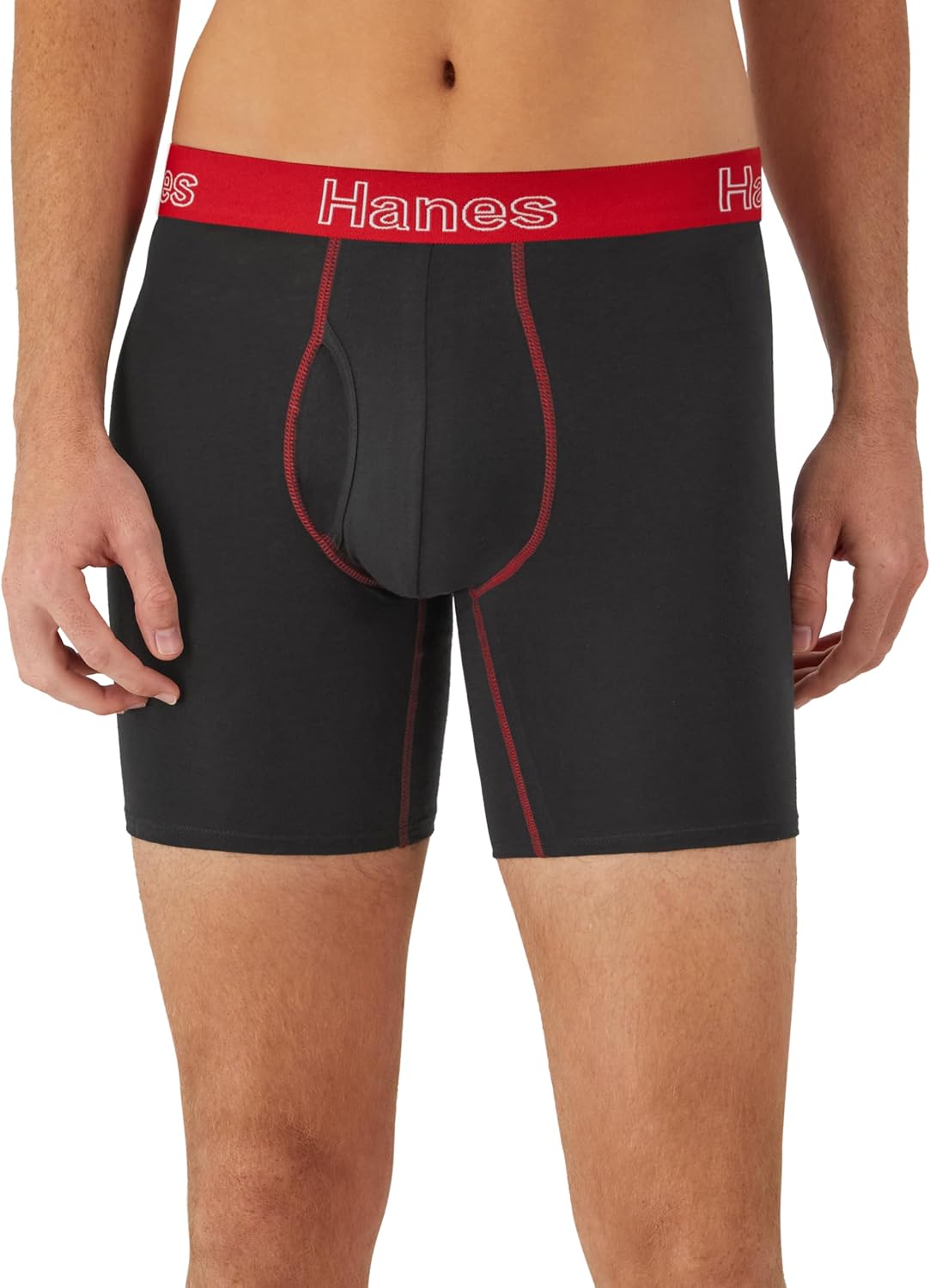 Hanes Men's Boxer Brief Underwear Pack, Stretch Cotton Boxer Briefs for Men, Moisture-wicking, 6-pack
