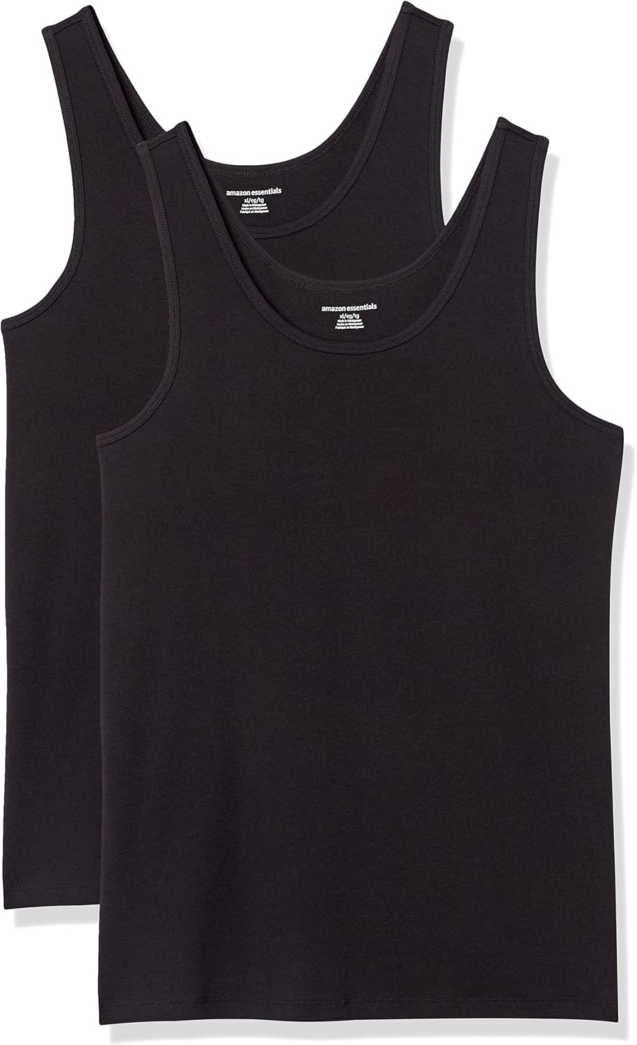 Amazon Essentials Women's Slim-Fit Ribbed Scoop Neck Tank Tops, Pack of 2
