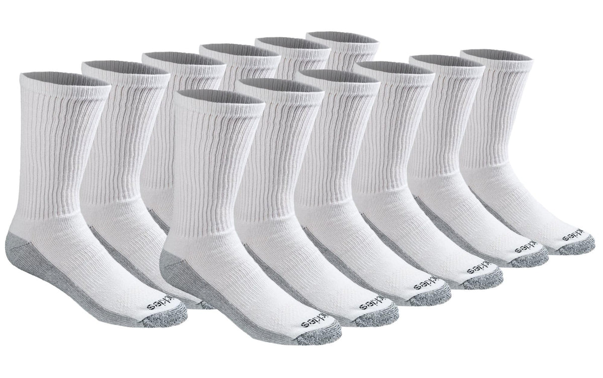 Dickies Men's Dri-tech Original Moisture Control Crew Socks, Available in M-xxl (6, 12, 18 Pairs)